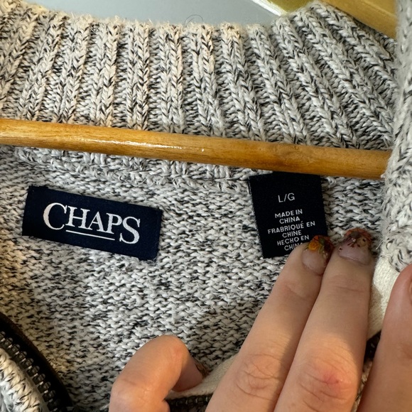 Men’s Chaps pull over, quarter-zip, sweater ~ Size L - Picture 3 of 7